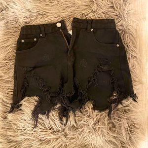 Black Ripped Shorts
